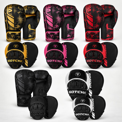 Boxing gloves punch pads - gloves, set